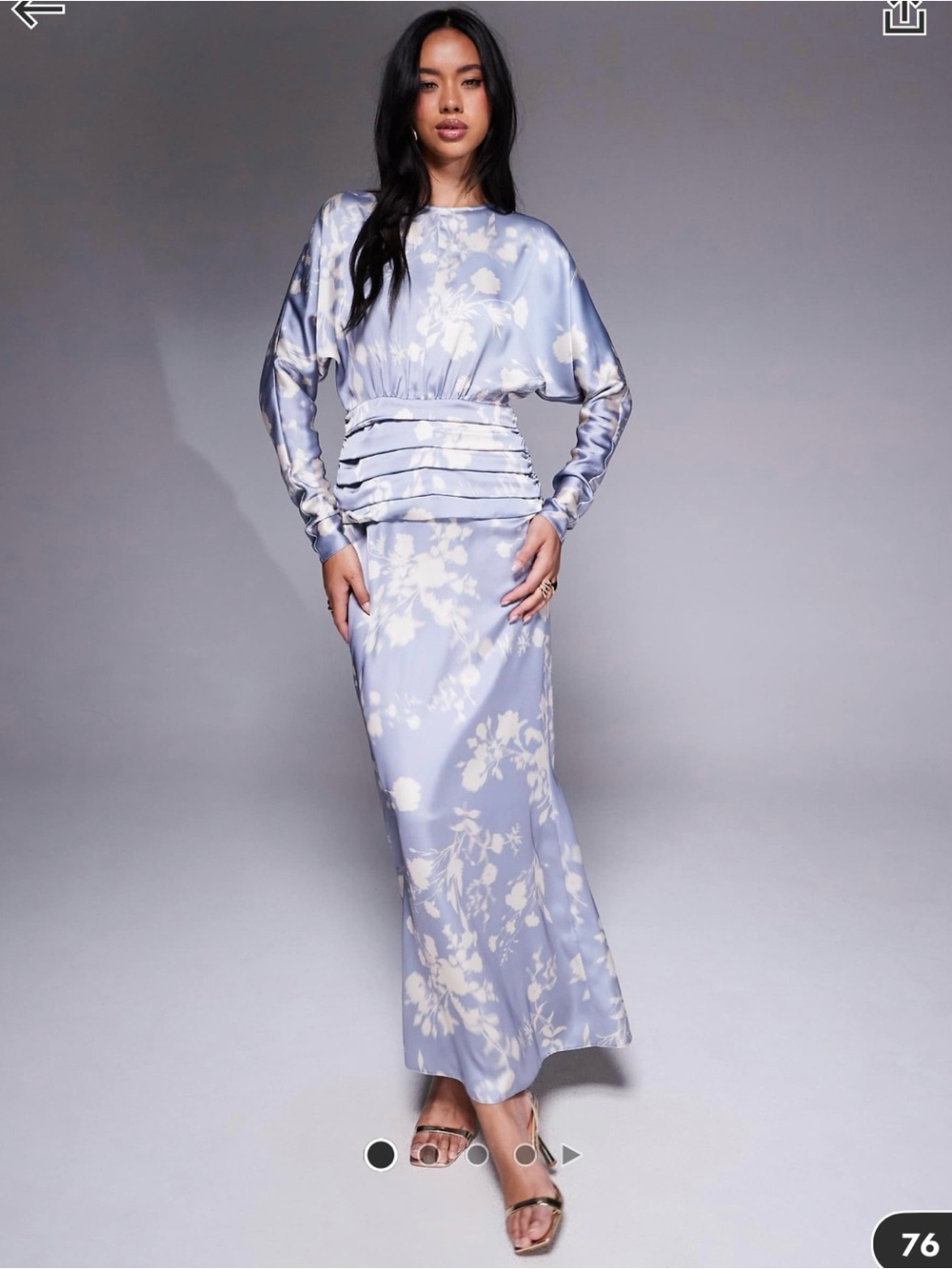 ASOS Pale Blue and Cream Floral Maxi Dress